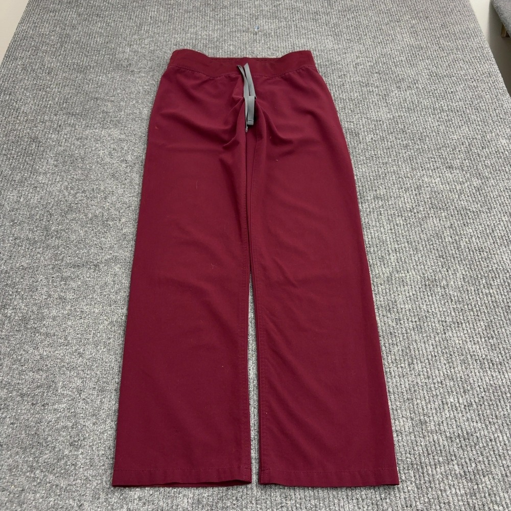FIGS Scrub Pants Womens XS Burgundy Polyester Drawstring Medical Professional